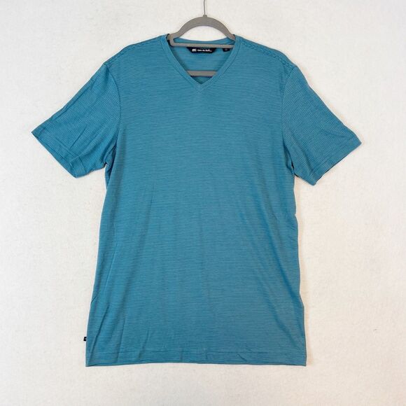 LOT Travis Mathew V Neck T-Shirt Men M Blue Pima Cotton Lightweight Short Sleeve - Picture 2 of 9